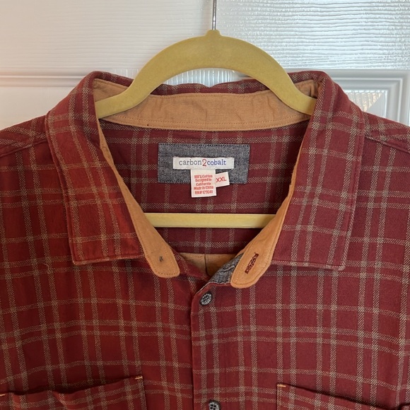 NWOT Carbon 2 Cobalt Flannel Button Down Shirt - Picture 2 of 7